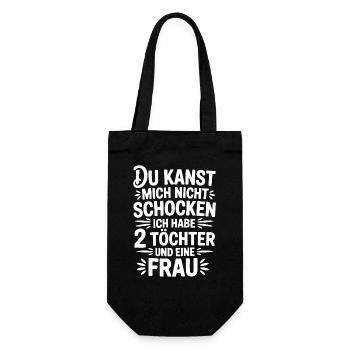 Du kannst mich nicht schocken - Nerven aus Stahl - Geschenkbeutel für Flaschen - Schwarz - Vorne