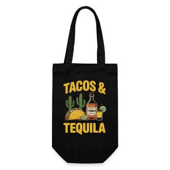 Tacos & Tequila – Fiesta Design for Mexico Fans - Gift Bag for Bottles - black - Front