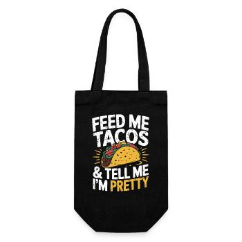 Taco Design - Feed Me & Say I'm Pretty - Gift Bag for Bottles - black - Front