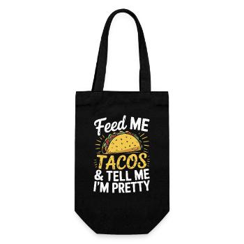Taco Design - Feed Me & Say I'm Pretty - Gift Bag for Bottles - black - Front
