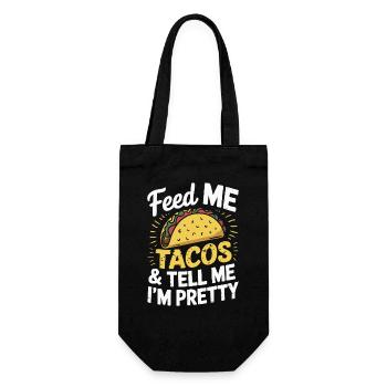 Taco Design - Feed Me & Say I'm Pretty - Gift Bag for Bottles - black - Front