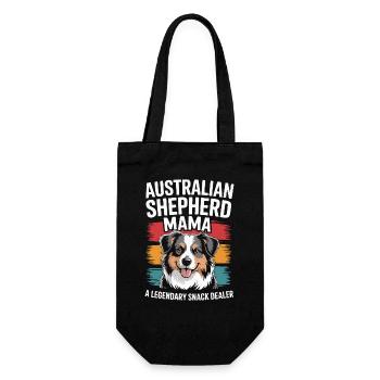 Australian Shepherd Mama, Legendärer Snack-Dealer - Geschenkbeutel für Flaschen - Schwarz - Vorne
