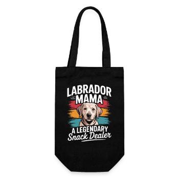 Labrador Mama Mama, Legendärer Snack-Dealer - Geschenkbeutel für Flaschen - Schwarz - Vorne