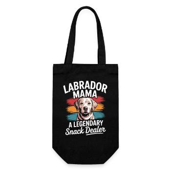 Labrador Mama Mama, Legendärer Snack-Dealer - Geschenkbeutel für Flaschen - Schwarz - Vorne