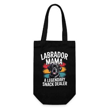 Labrador Mama Mama, Legendärer Snack-Dealer - Geschenkbeutel für Flaschen - Schwarz - Vorne