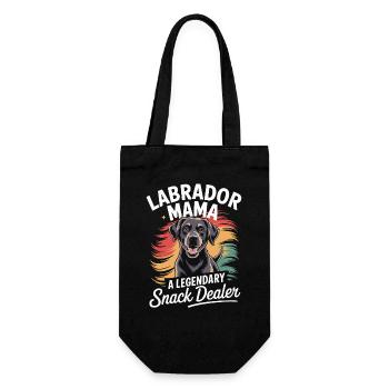 Labrador Mama Mama, Legendärer Snack-Dealer - Geschenkbeutel für Flaschen - Schwarz - Vorne