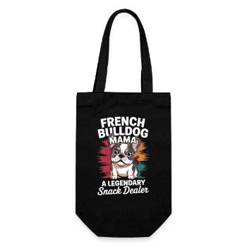 French Bulldog Mama, Legendärer Snack-Dealer - Geschenkbeutel für Flaschen - Schwarz - Vorne