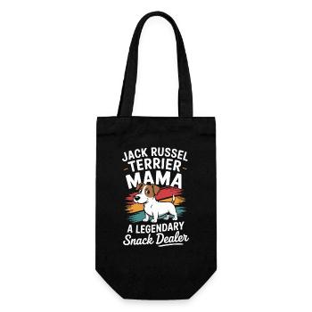 Jack Russel Mama, Legendärer Snack-Dealer - Geschenkbeutel für Flaschen - Schwarz - Vorne