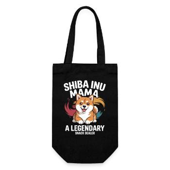 Shiba Inu Mama, Legendärer Snack-Dealer - Geschenkbeutel für Flaschen - Schwarz - Vorne