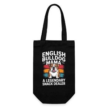 English Bulldog Mama, Legendärer Snack-Dealer - Geschenkbeutel für Flaschen - Schwarz - Vorne