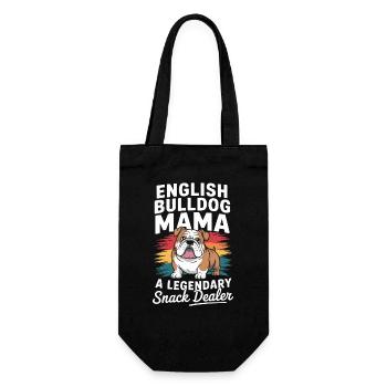 English Bulldog Mama, Legendärer Snack-Dealer - Geschenkbeutel für Flaschen - Schwarz - Vorne