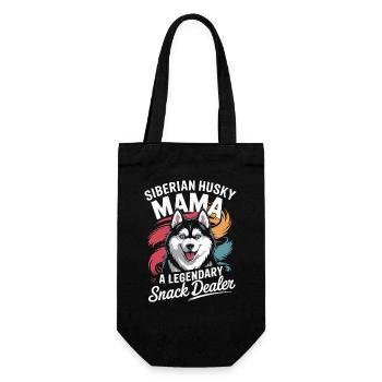 Siberian Husky Mama, Legendärer Snack-Dealer - Geschenkbeutel für Flaschen - Schwarz - Vorne