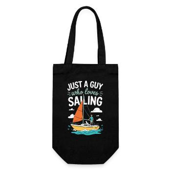 Just a Guy who loves Sailing – Sail Design - Gift Bag for Bottles - black - Front