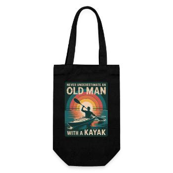 Ne sous-estimez jamais un vieil homme avec un kayak - Sac à bouteille - noir - Devant