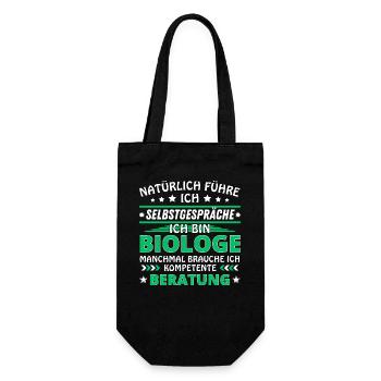 Ich führe Selbstgespräche - Biologe Edition - Geschenkbeutel für Flaschen - Schwarz - Vorne