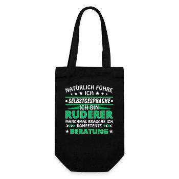 Ich führe Selbstgespräche - Ruderer Edition - Geschenkbeutel für Flaschen - Schwarz - Vorne
