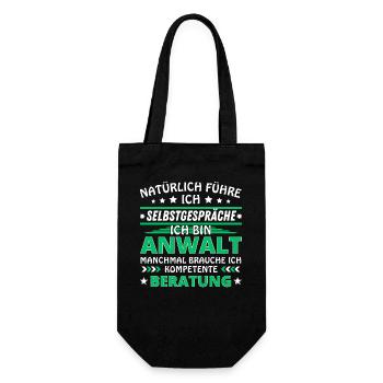 Ich führe Selbstgespräche - Anwalt Edition - Geschenkbeutel für Flaschen - Schwarz - Vorne