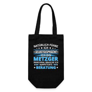 Ich führe Selbstgespräche - Metzger Edition blau - Geschenkbeutel für Flaschen - Schwarz - Vorne