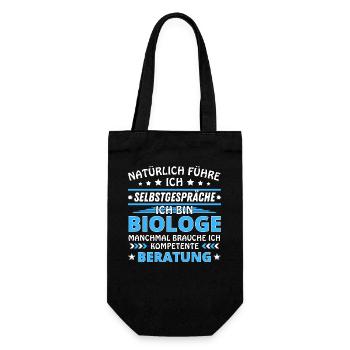 Ich führe Selbstgespräche - Biologe Edition blau - Geschenkbeutel für Flaschen - Schwarz - Vorne