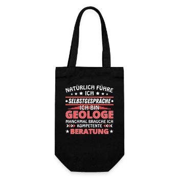 Ich führe Selbstgespräche - Geologe Edition - Geschenkbeutel für Flaschen - Schwarz - Vorne
