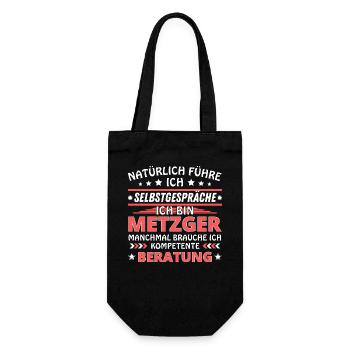 Ich führe Selbstgespräche - Metzger Edition - Geschenkbeutel für Flaschen - Schwarz - Vorne
