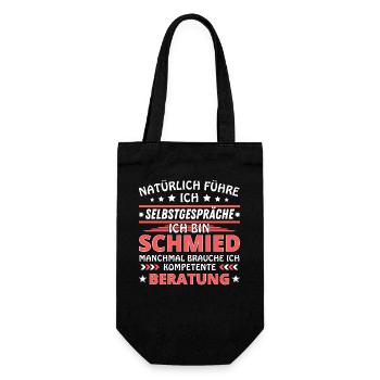 Ich führe Selbstgespräche - Schmied Edition - Geschenkbeutel für Flaschen - Schwarz - Vorne