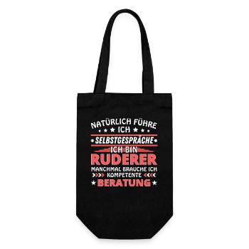 Ich führe Selbstgespräche - Ruderer Edition - Geschenkbeutel für Flaschen - Schwarz - Vorne