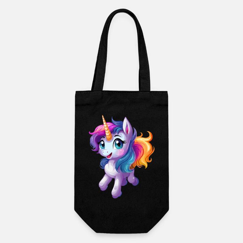 Joli design de licorne - Sac à bouteille - noir