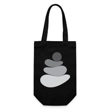 Logo gris/pierre - Sac à bouteille - noir - Devant