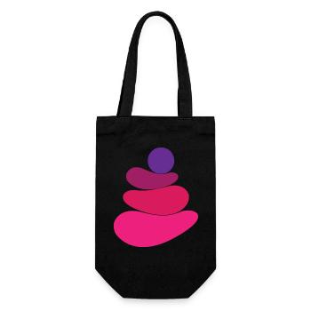 Logo pierre/rocher rose - Sac à bouteille - noir - Devant
