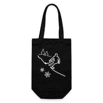 Motiv Snowboard Wintersport Geschenk - Geschenkbeutel für Flaschen - Schwarz - Vorne