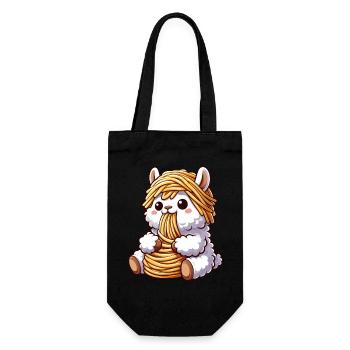 Funny Llama Spaghetti Italian Clumsy - Gift Bag for Bottles - black - Front
