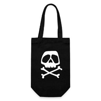 Skull Cross Pattern - Gift Bag for Bottles - black - Front