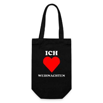 Ich liebe Weihnachten Herz - Geschenkbeutel für Flaschen - Schwarz - Vorne