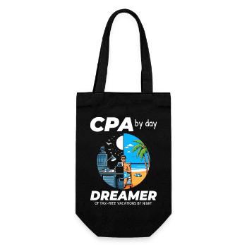 CPA Daydreams: Balance zwischen Arbeit und Glückseligkeit in Split - Geschenkbeutel für Flaschen - Schwarz - Vorne
