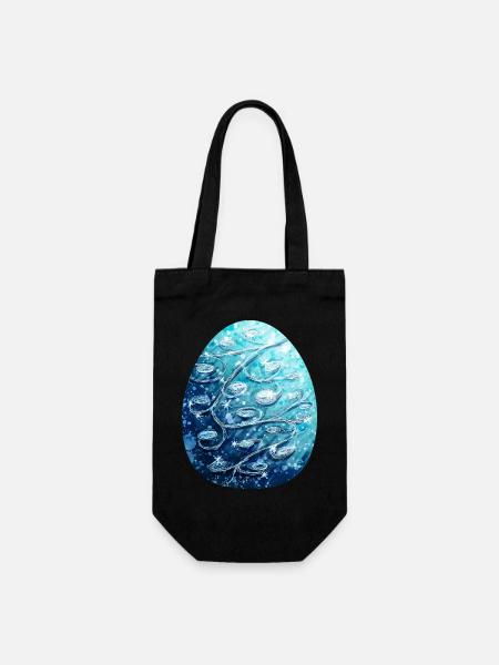 Oeuf de dragon bleu - Sac à bouteille - noir