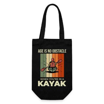 kayaking Gradma Kayak Canoe Kayaker Funny - Gift Bag for Bottles - black - Front