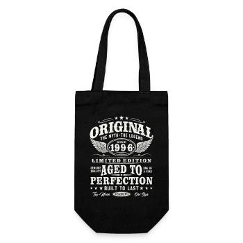 Original 1996 Jahrgang Vintage Retro Geburtstag - Geschenkbeutel für Flaschen - Schwarz - Vorne