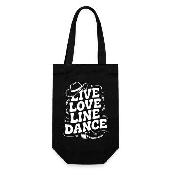 Live Love Line Dance Linedance Spass am Tanzen - Geschenkbeutel für Flaschen - Schwarz - Vorne