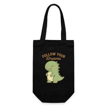 Follow Your Dreams - Cute Dino Design - Gift Bag for Bottles - black - Front