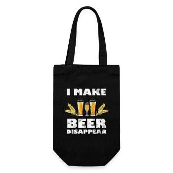 Bière bière drôle dire avec bière - Sac à bouteille - noir - Devant