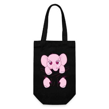 Baby Elefant tragen rosa Elefantenbaby Babyelefant - Geschenkbeutel für Flaschen - Schwarz - Vorne