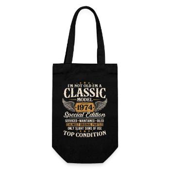 Classic 1974 Vintage Birthday Gift - Gift Bag for Bottles - black - Front