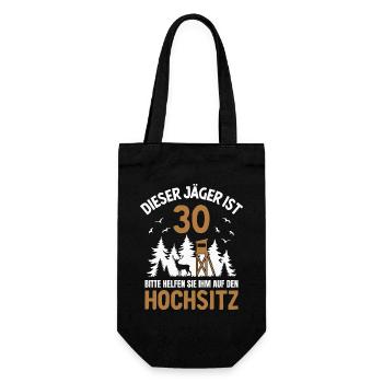 30. Geburtstag Jäger 30 Jahre Jagd Hochsitz - Geschenkbeutel für Flaschen - Schwarz - Vorne