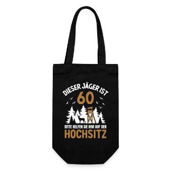60. Geburtstag Jäger 60 Jahre Jagd Hochsitz - Geschenkbeutel für Flaschen - Schwarz - Vorne