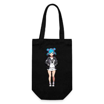 Street Art Girl 23238 - Gift Bag for Bottles - black - Front