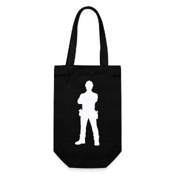 Construction Worker Construction Silhouette - Gift Bag for Bottles - black - Front