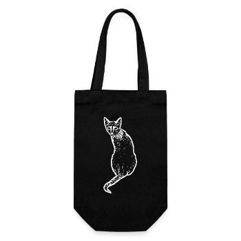Cat White White Cats Kitten Cute - Gift Bag for Bottles - black - Front