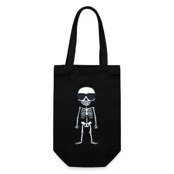 Squelette Bande Dessinée Halloween Cool - Sac à bouteille - noir - Devant