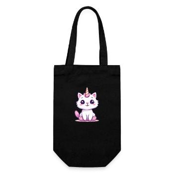 Einhornkatze - Geschenkbeutel für Flaschen - Schwarz - Vorne